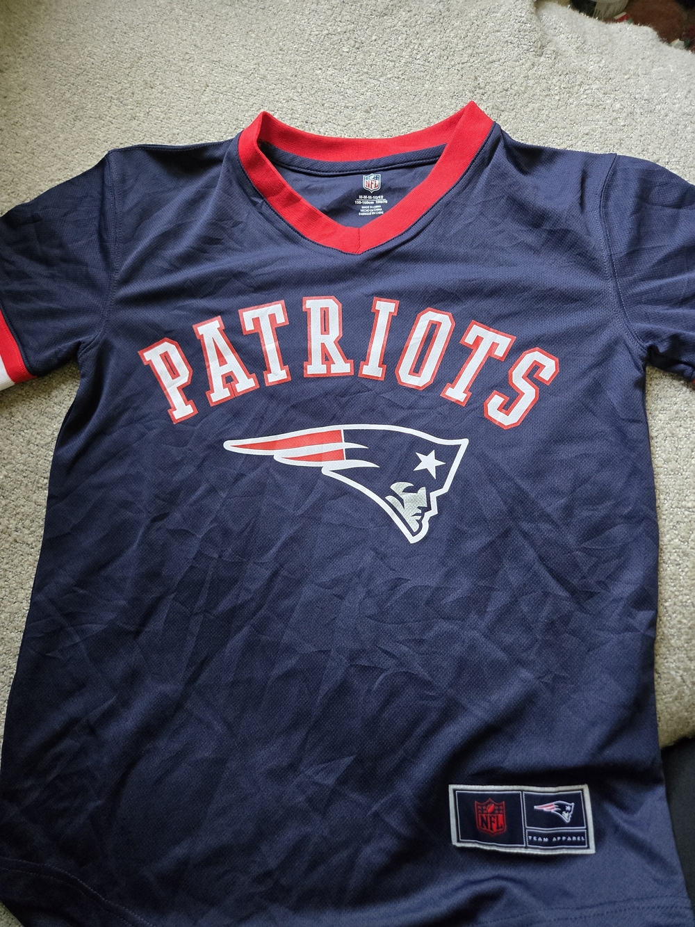 NFL New England Patriots Youth Navy and Red Fan Jersey
